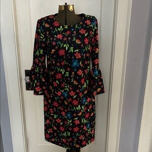Calvin Klein Black Dress with Floral Print